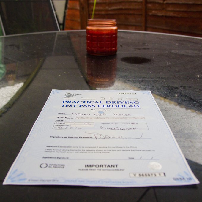 Practical driving test certificate